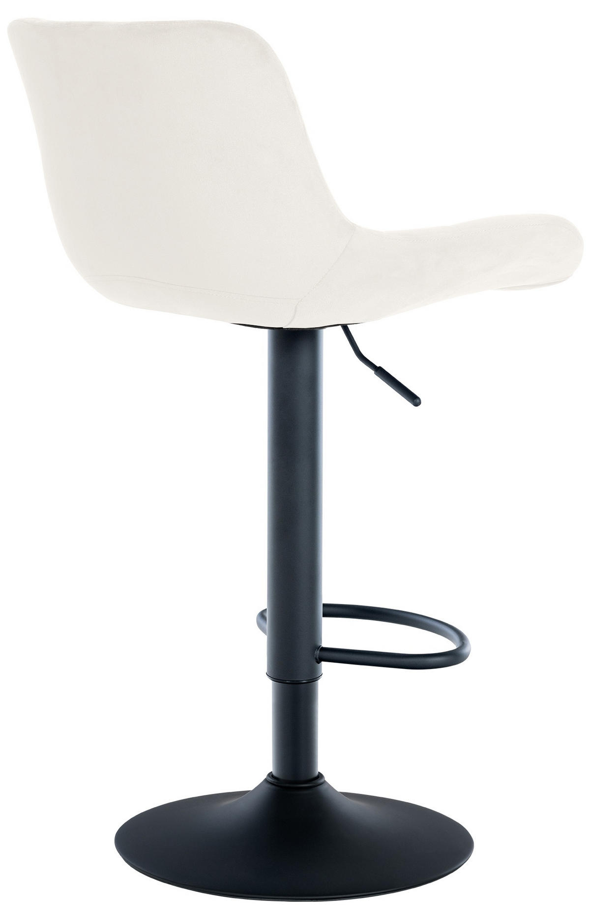 BARHOCKER 2er Set Samt creme - Creme/Schwarz, Textil/Metall (48/81/54cm) - CLP
