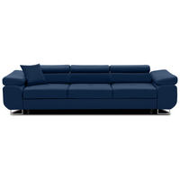 SOFA 3-SITZER MIT SCHLAFFUNKTION RIGATTO Dunkelblau - Dunkelblau, Textil (100/71/280cm) - Mebligo