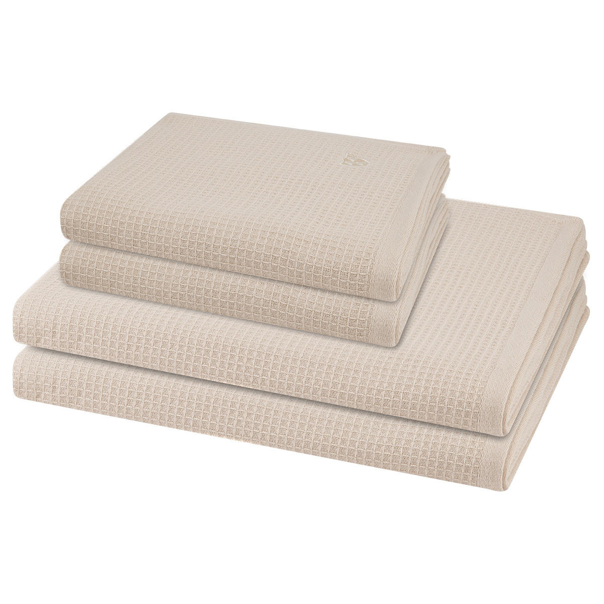 FROTTIERSET Pique 4-teilig - Beige, Textil (50/100cm) - Ross