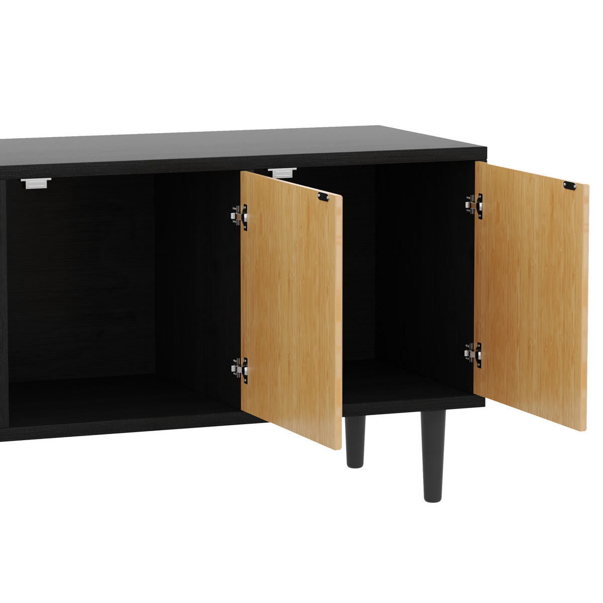 TV-SCHRANK Schwarz 150/38/55 cm - Schwarz, Holzwerkstoff (39.5/55/120cm) - Urban Meuble