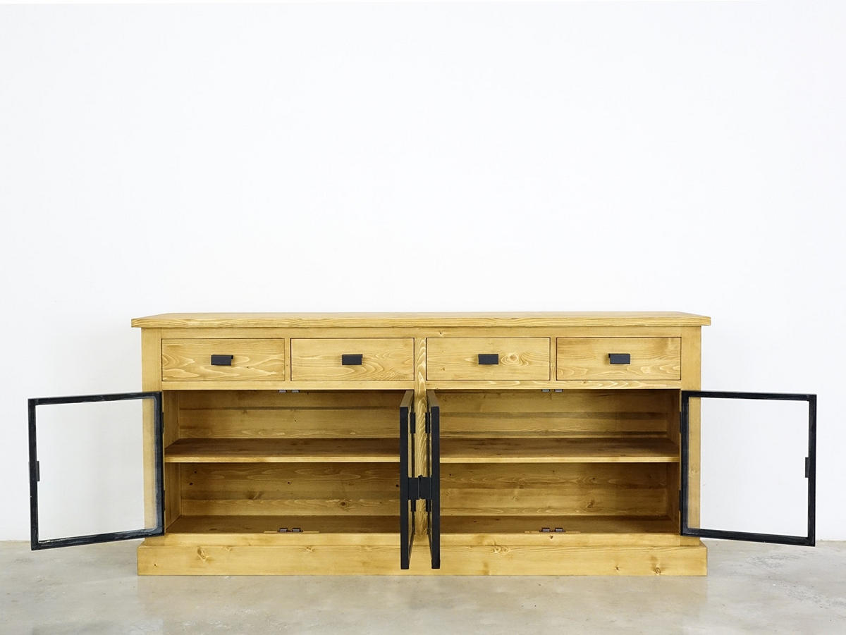 SIDEBOARD aus Massivholz Industrial - Honig, Holz (200/90/50cm) - Seart