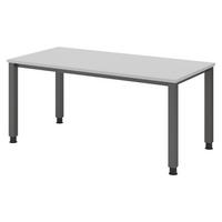 SCHREIBTISCH Serie-Q Gestell: Graphit 80/160/74 cm in Grau - Grau, Holzwerkstoff (80/160/74cm) - bümö