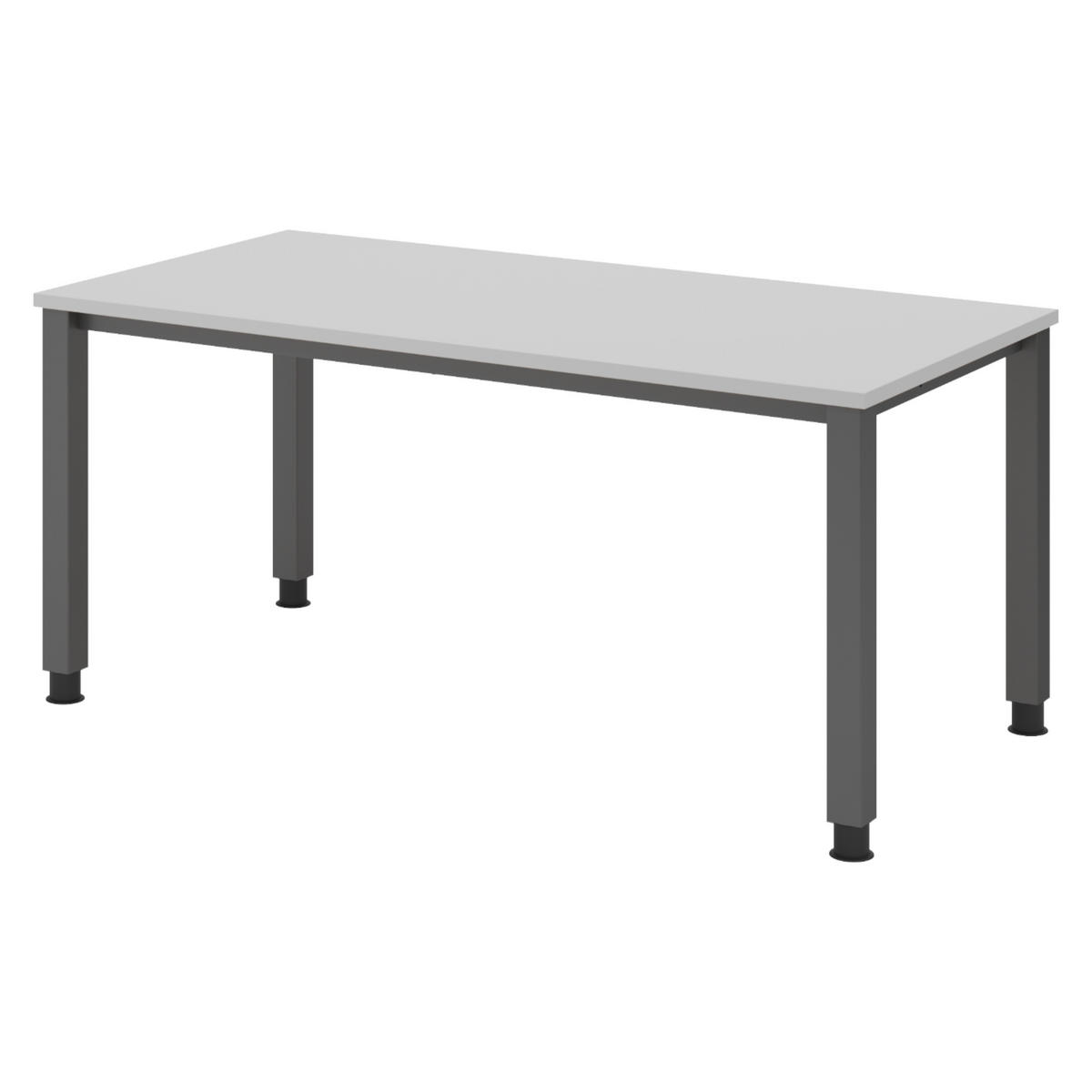 SCHREIBTISCH Serie-Q Gestell: Graphit 80/160/74 cm in Grau - Grau, Holzwerkstoff (80/160/74cm) - bümö
