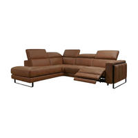 ECKSOFA Marchesi Echtleder mit 1 x Relaxfunktion Cognacbraun - Cognac, Leder/Metall (220/80/257cm)