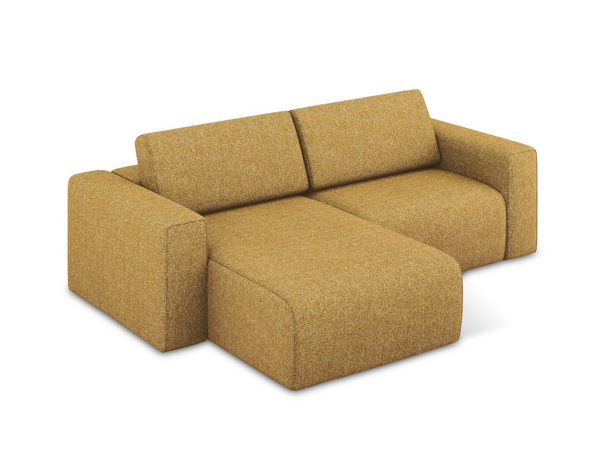ECKSOFA Links Strukturstoff Stoff Gelb - Currygelb/Gelb, Kunststoff/Textil (167/224cm) - Makamii
