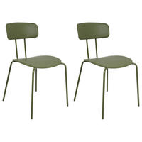 ESSZIMMERSTUHL 2er-Set Grün Sibley - Grün, Kunststoff (45/79/49cm) - Beliani