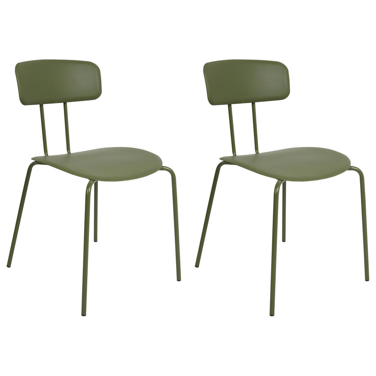 ESSZIMMERSTUHL 2er-Set Grün Sibley - Grün, Kunststoff (45/79/49cm) - Beliani