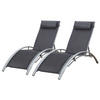 SONNENLIEGEN Galapagos Grau 2er-Set - Grau, Metall (63/82/173.5cm) - Happy Garden