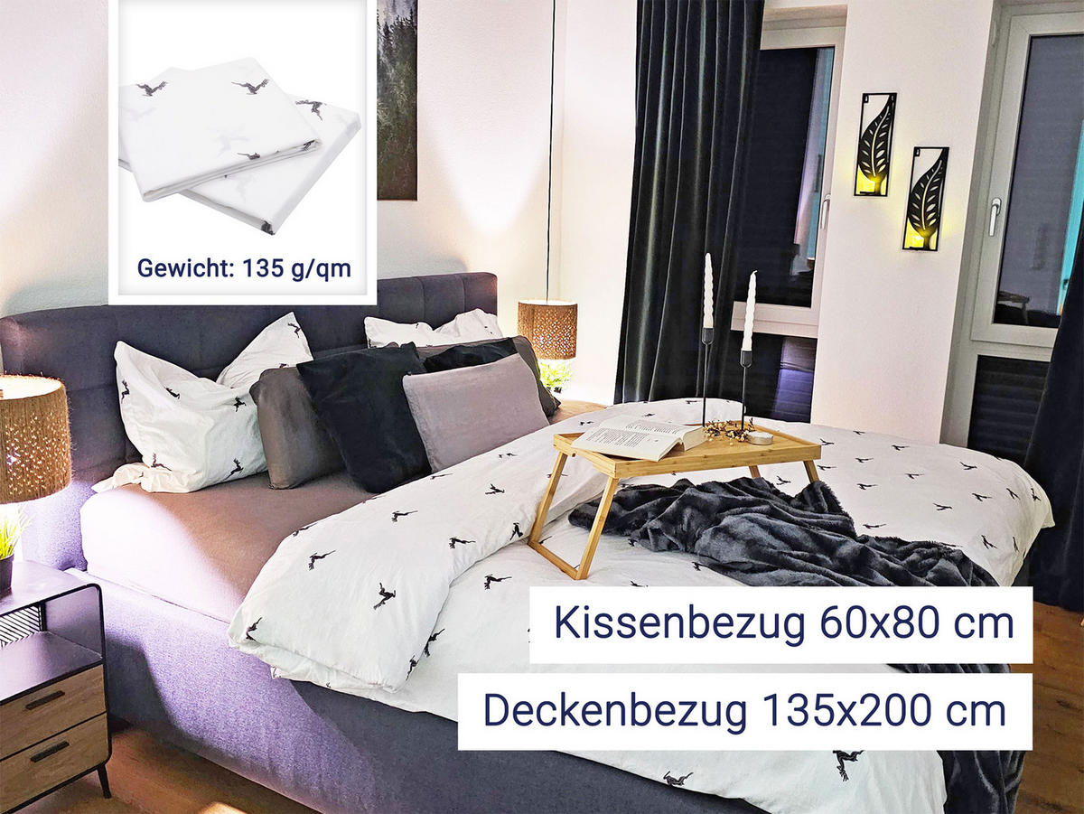 BETTWÄSCHE, 60x80 cm + 135x200 cm, 100% Baumwolle, Weiß - Weiß, Textil (135/200cm) - Zollner