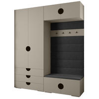 GARDEROBEN-SET 236,7/200/47 - Kaschmir/Schwarz, Holz/Metall (200/236.7/47cm) - Abiks Möbel