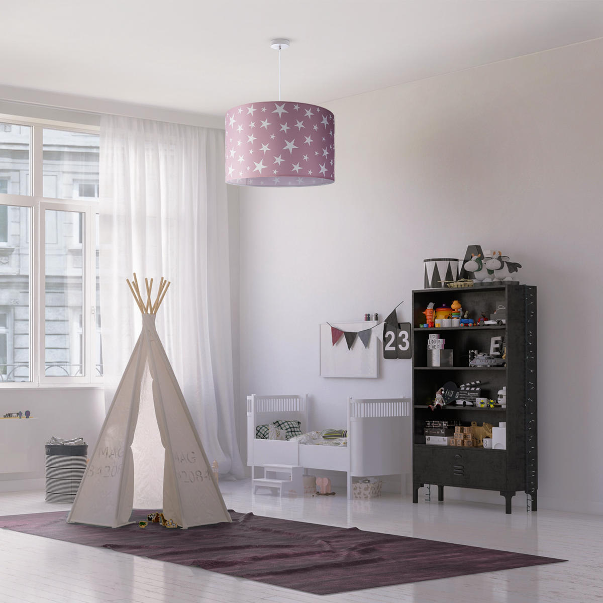 PENDELLEUCHTE Hugo Pd1 Cap 315 - Weiß, Metall (45.5/45.5/27cm) - Paco Home