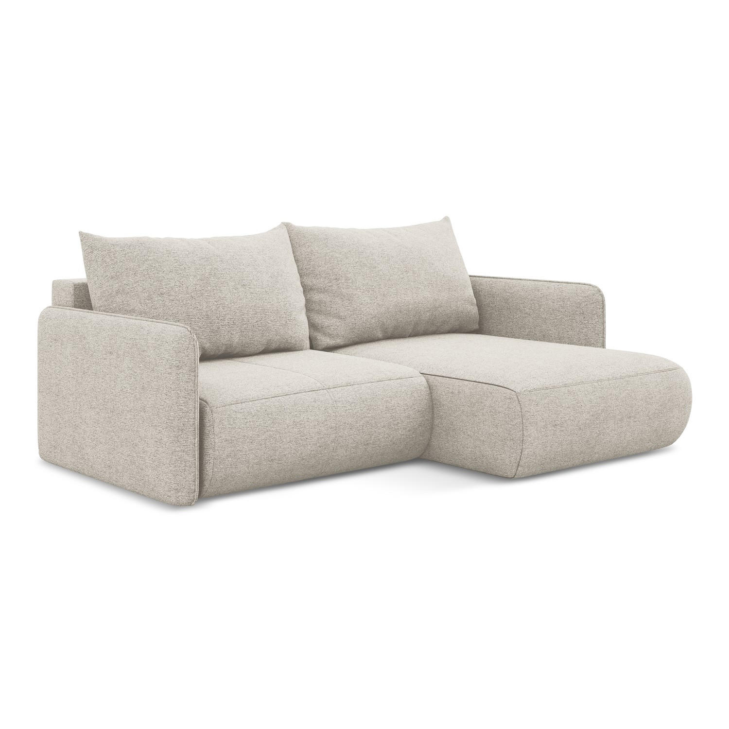 ECKSOFA mit Schlaffunktion Chenille Stoff Grau - Silberfarben/Schwarz, Kunststoff/Textil (207/148cm) - LaMiaSofa