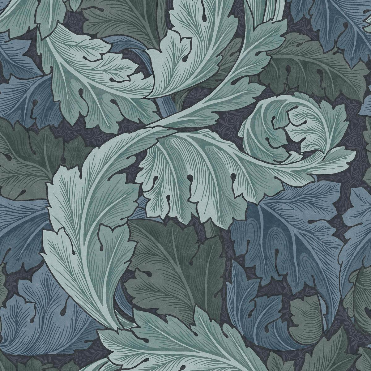 VLIESTAPETE Akanthus Blau - Blau, Papier/Kunststoff (52/1000cm) - Graham & Brown