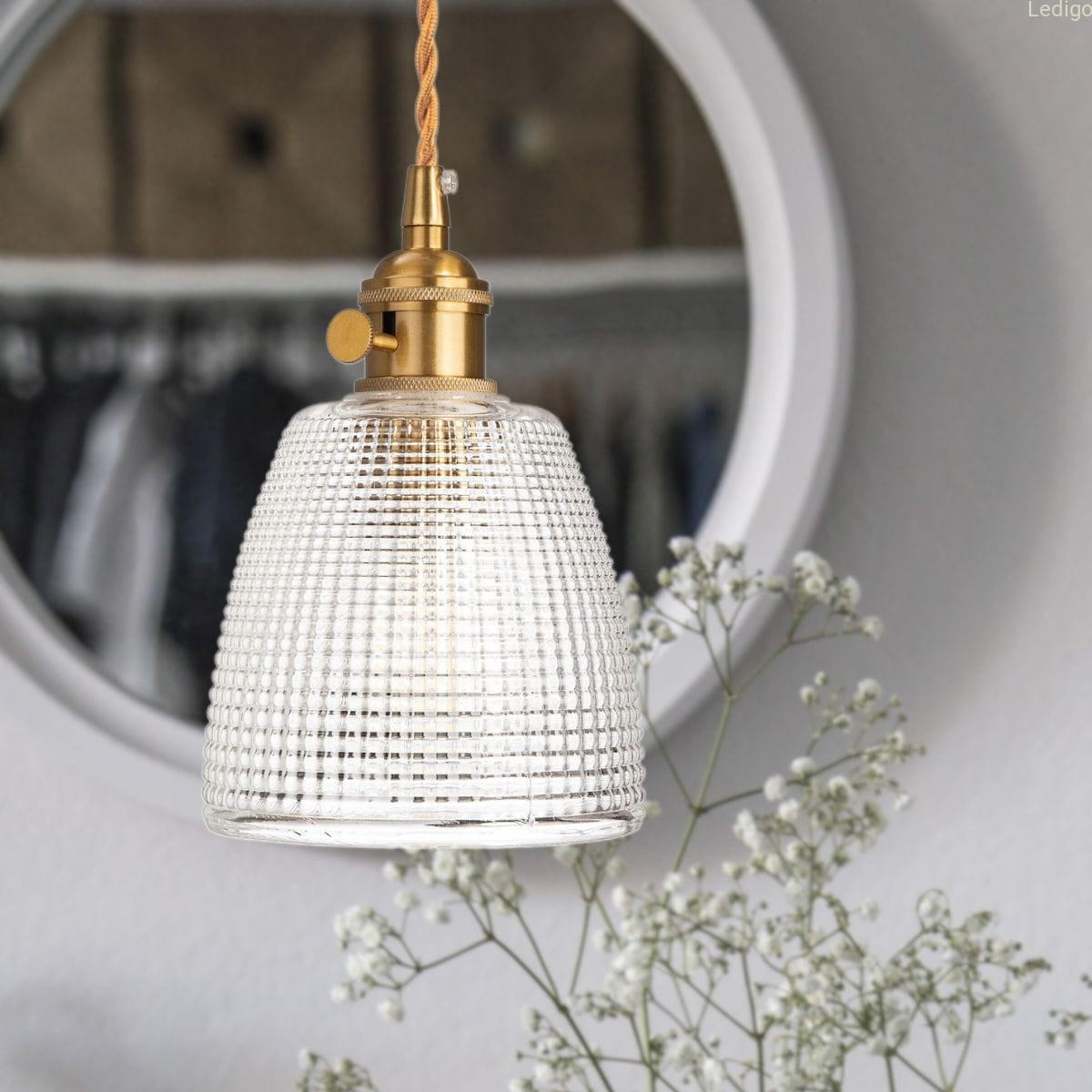 PENDELLEUCHTE Paris - Transparent/Goldfarben, Glas/Metall (12/12/110cm) - kiki design
