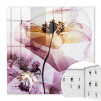 SCHLÜSSELBOX Weiß 30x30 cm – Türöffnung nach rechts - Florale Eleganz - Lila, Metall (30/30/5cm) - TULUP