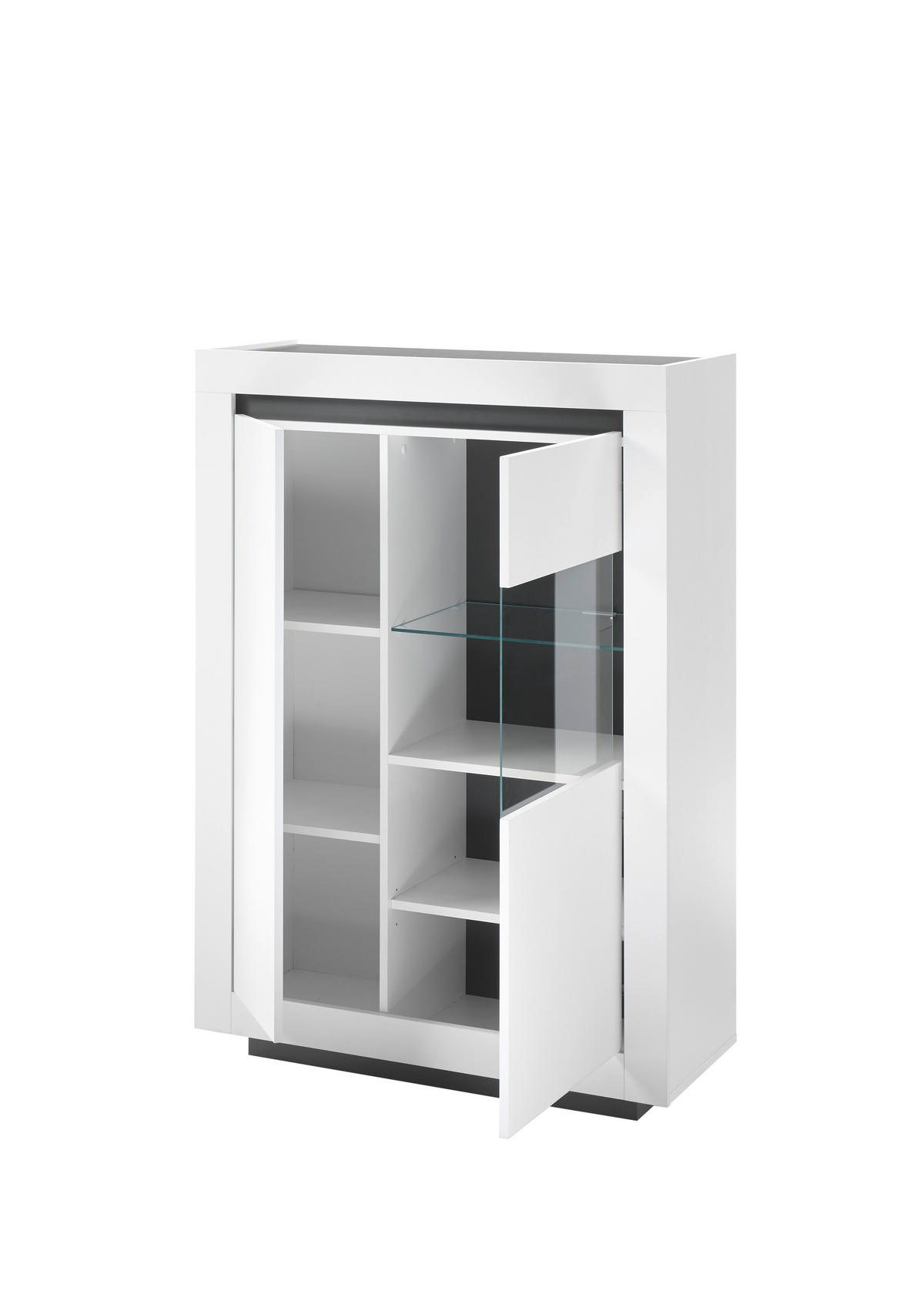 VITRINE M11 Weiß 96/136/38 cm - Weiß, Holzwerkstoff (96/136/38cm) - Livojo