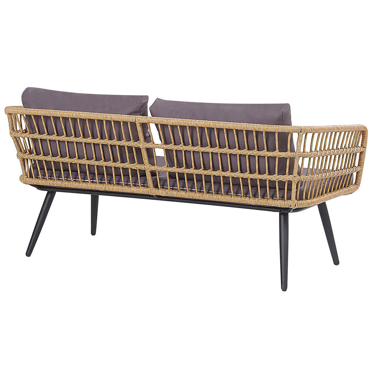 4-SITZER LOUNGE SET Rattan Beige Fobello - Beige, Kunststoff - Beliani