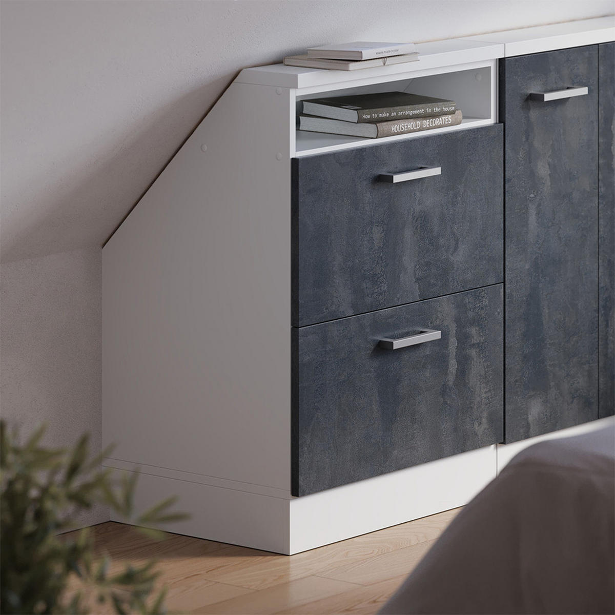 Schwarz/Weiß, Holzwerkstoff (60/81.6/46cm) - Vicco