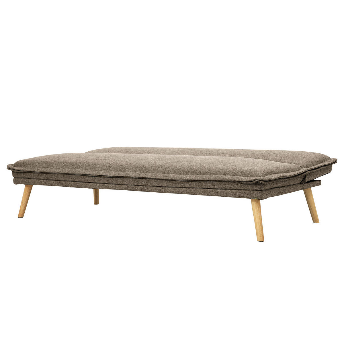 SCHLAFSOFA - Webstoff / Gummibaum - Taupe/Eichefarben, Holz/Textil (188/82/87cm) - home24