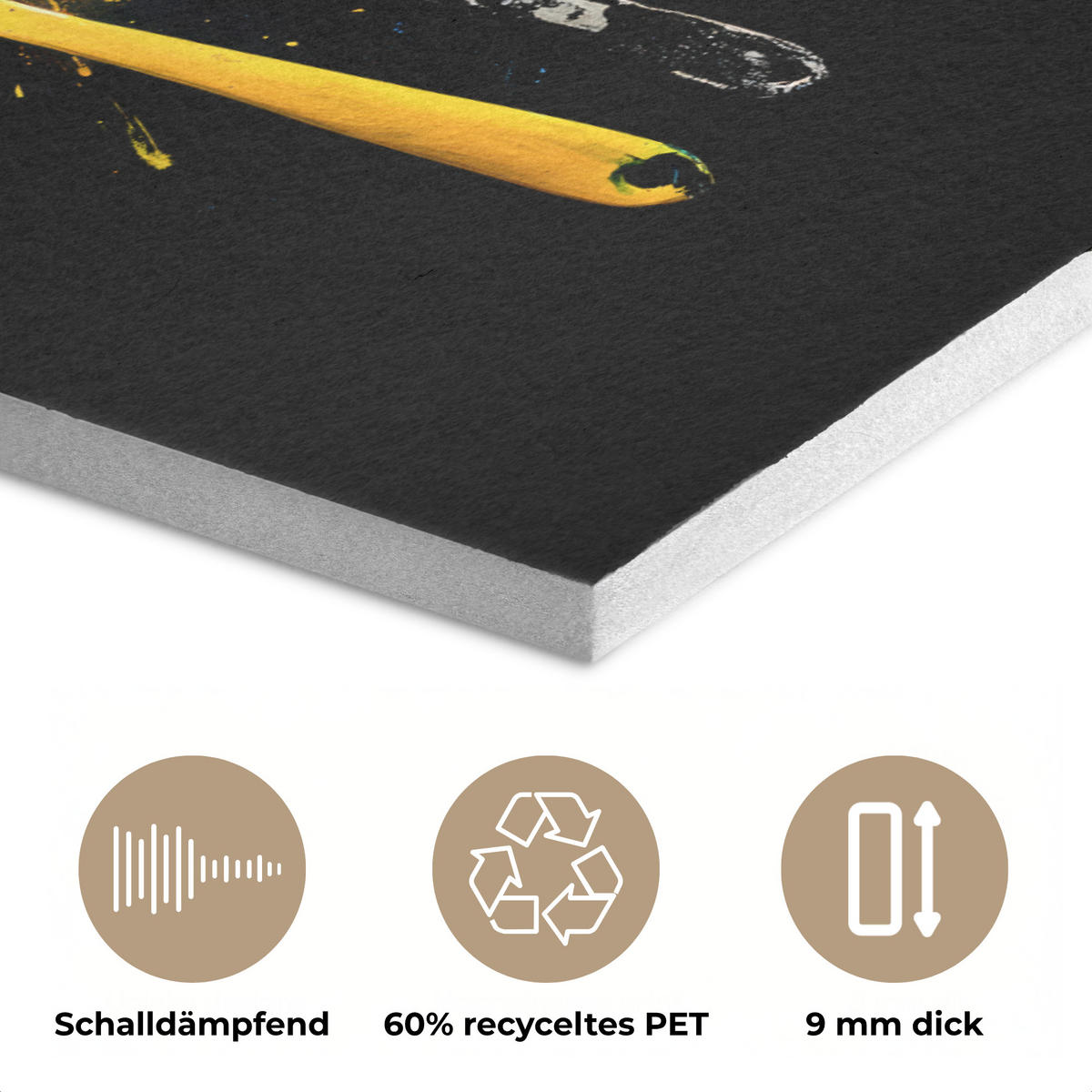 AKUSTIKBILD Löffel - Gewürze - Modern - Graffiti - Farbe - Farbenfroh Wandbild Wohnzimmer 100x70 cm - Multicolor, Textil (100/70/0.9cm) - MuchoWow