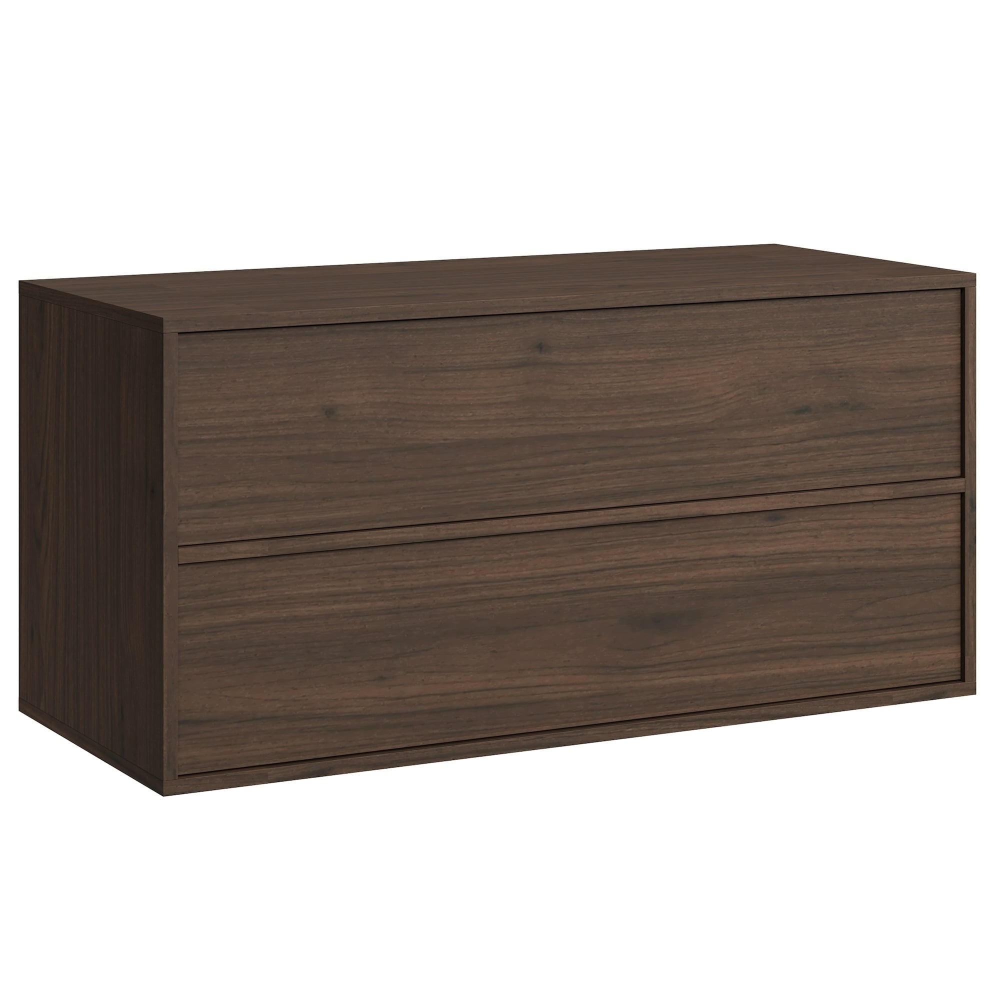 WASCHBECKENUNTERSCHRANK Mali 2 Schubladen Walnuss Braun - 100 x 46 x 54 cm - Eichefarben, Holz (100/54/46cm) - Badplaats