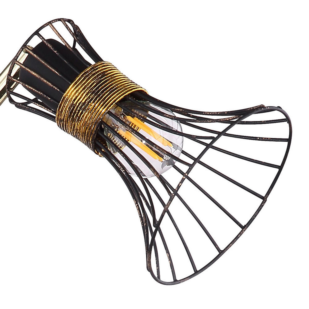 LED TISCHLEUCHTE PURRA Schwarz Gold - Schwarz, Metall (49/18/52cm)