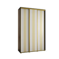 SCHWEBETÜRENSCHRANK 235,2/150/45 3-türig - Goldfarben/Schwarz, Holz/Metall (150/235/45cm) - Abiks Möbel