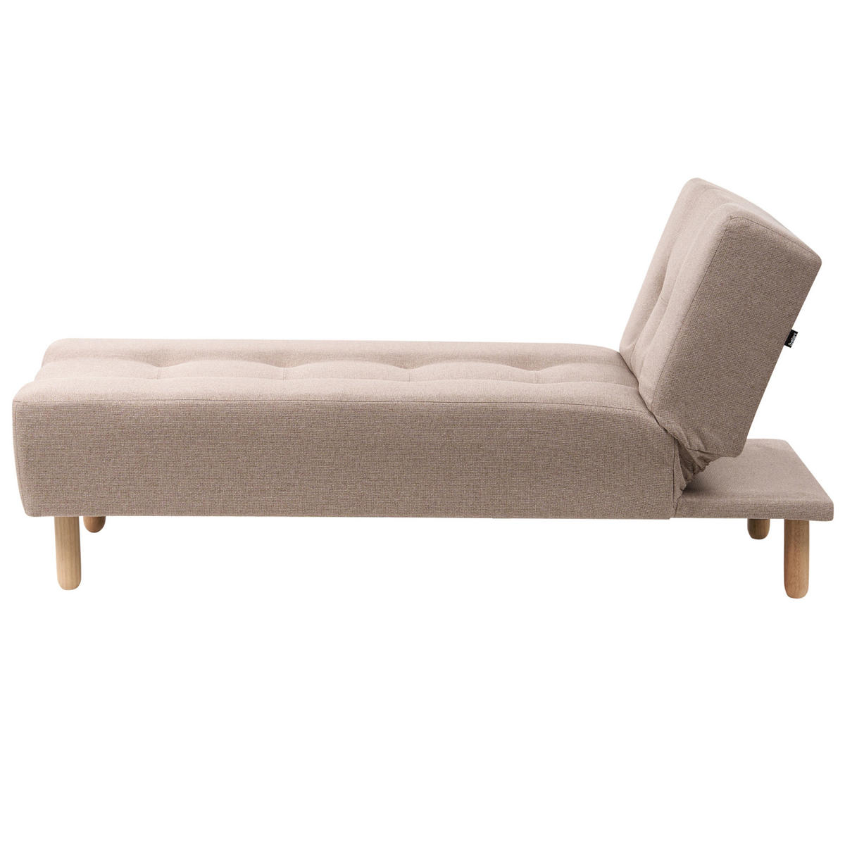 CHAISELONGUE Stoff Beige Alsten - Beige/Braun, Textil (163/80/75cm) - Beliani