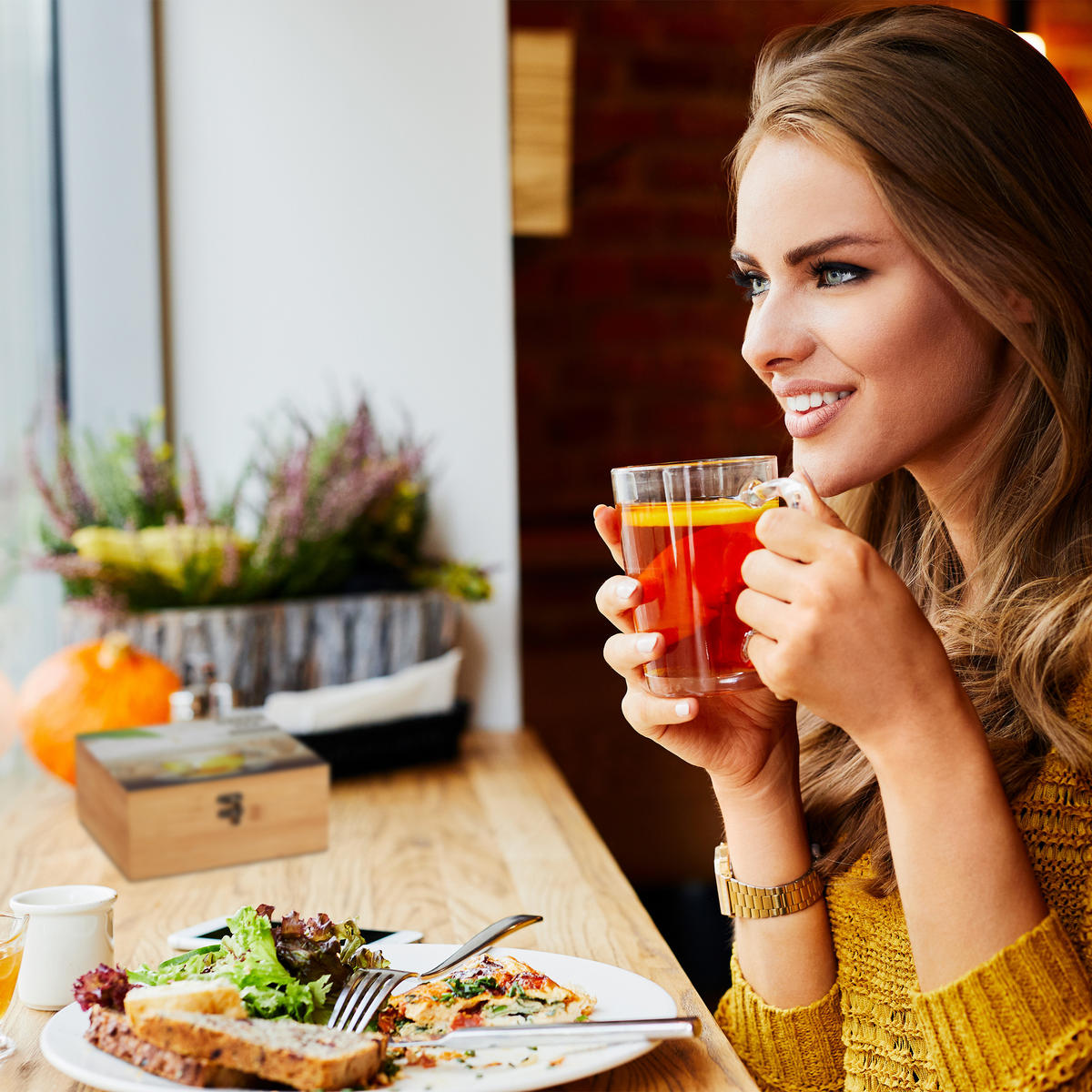 TEEBOX - Hellbraun, Holz (22/9.5/18.5cm) - Relaxdays