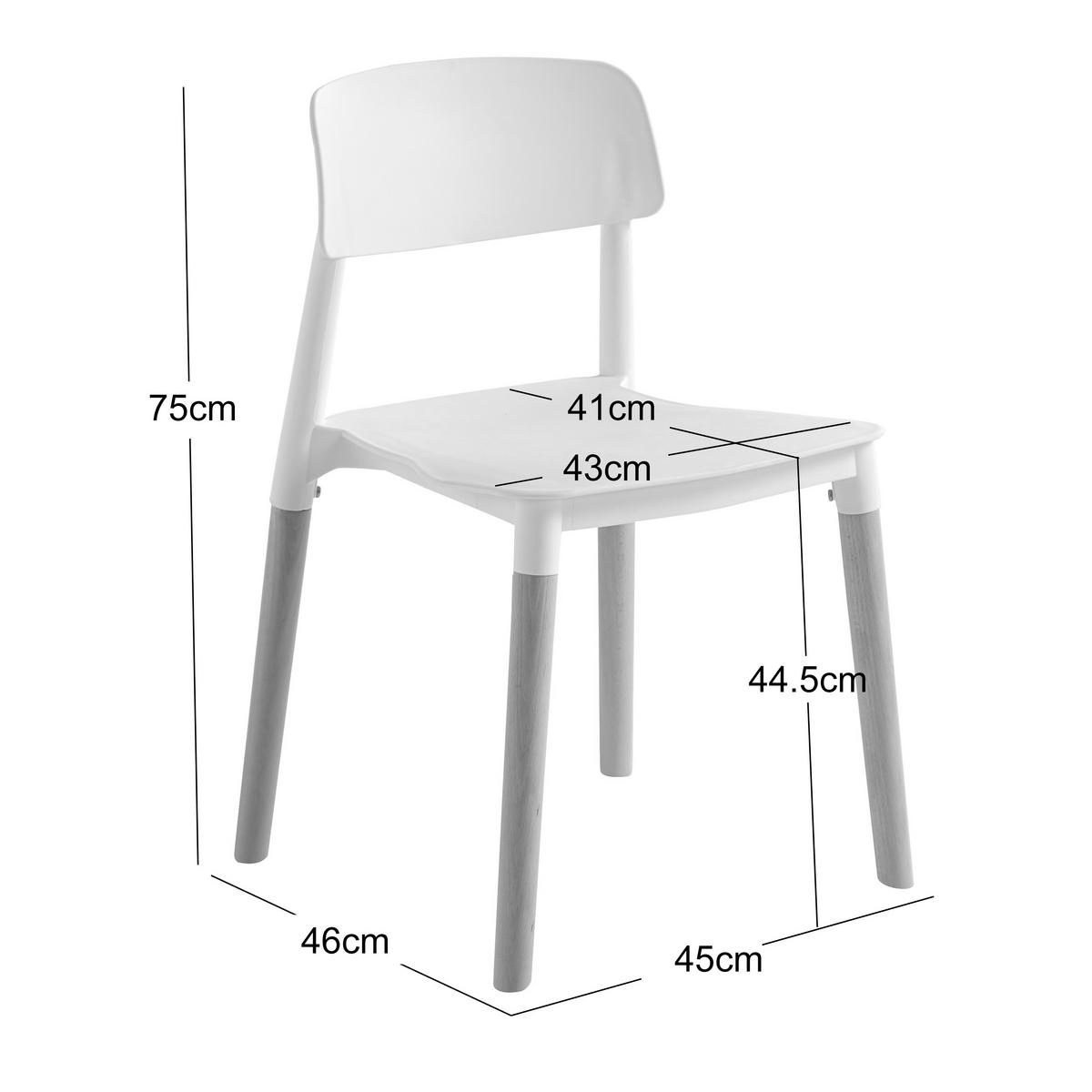 STUHL 4er-Set Polypropylen Weiß - Weiß, Kunststoff (45/75/46cm) - Nordlys