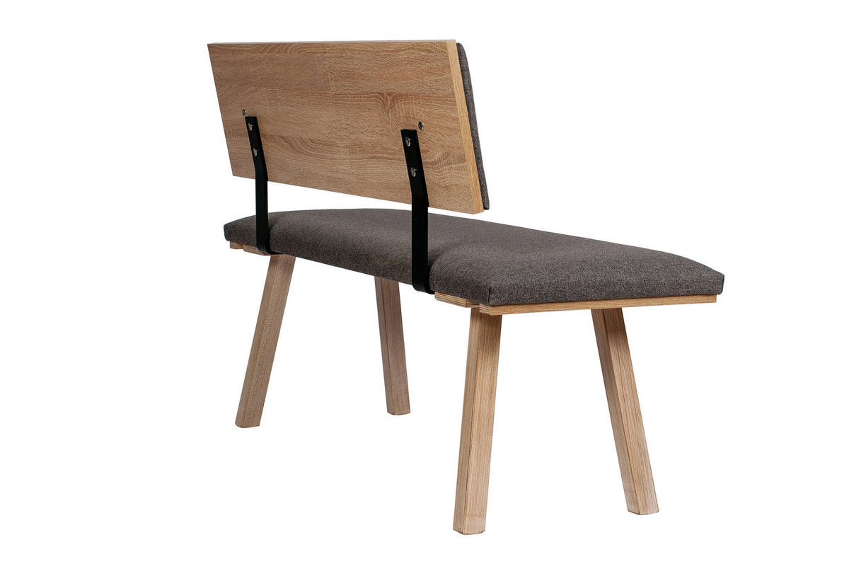 SITZBANK Die Klassische - Eichefarben/Grau, Holz/Textil (48/87/125cm) - Kundler Home