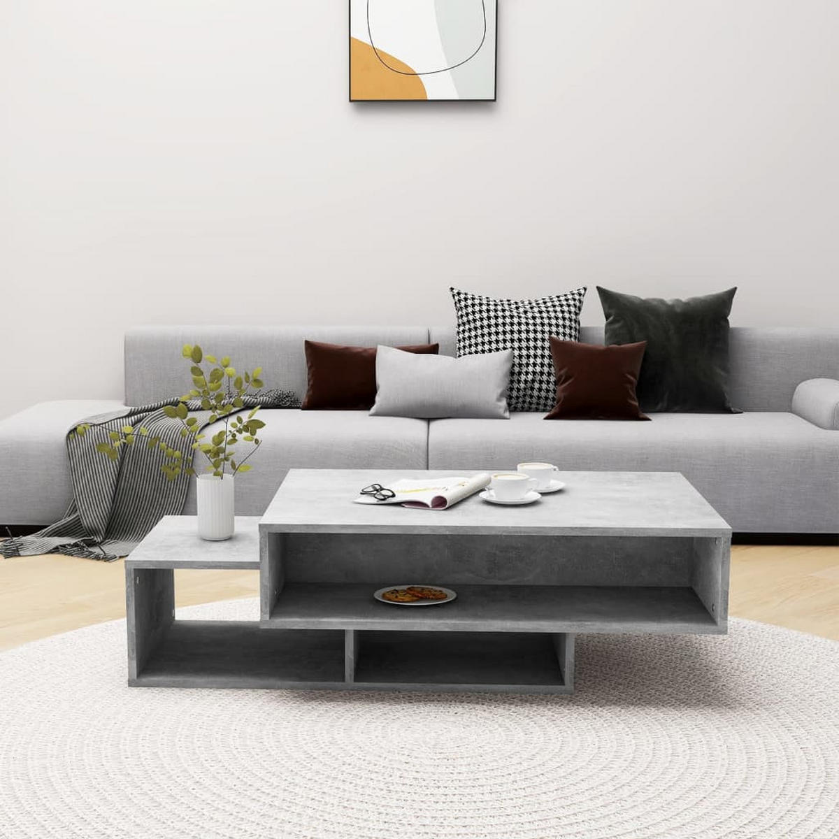 COUCHTISCH Betongrau 105x55x32 cm Holzwerkstoff - Grau, Holzwerkstoff (105/55/32cm) - furnicato