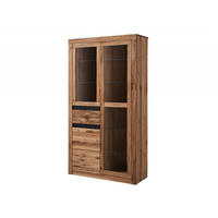 VITRINE Wild-/ Zerreiche 110x42x200 tabacco brown geölt MONTREUX #318 - Braun, Holz (110/200/42cm) - Massivmoebel24