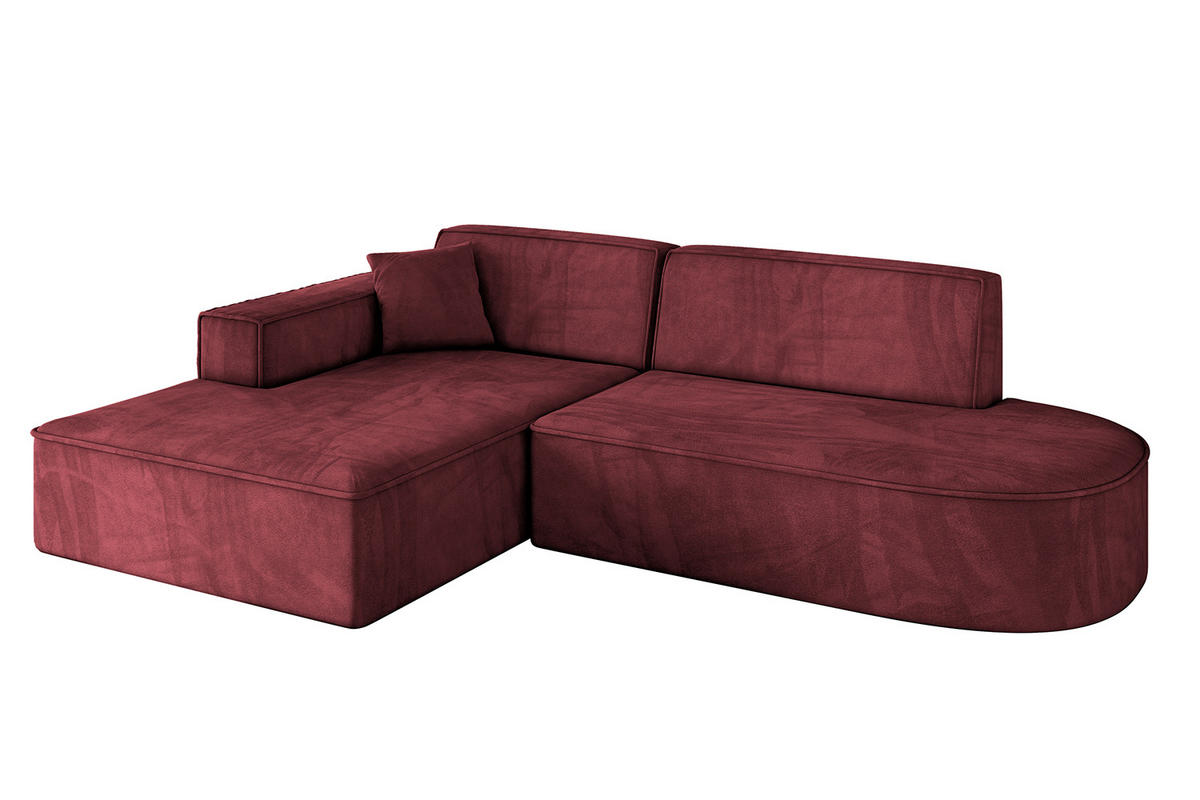 ECKSOFA Ottomane Links IREA-L1-v4 - 233x165x72,5 cm Bordeauxrot - Bordeaux, Holzwerkstoff/Textil (233/165cm) - ALTDECOR