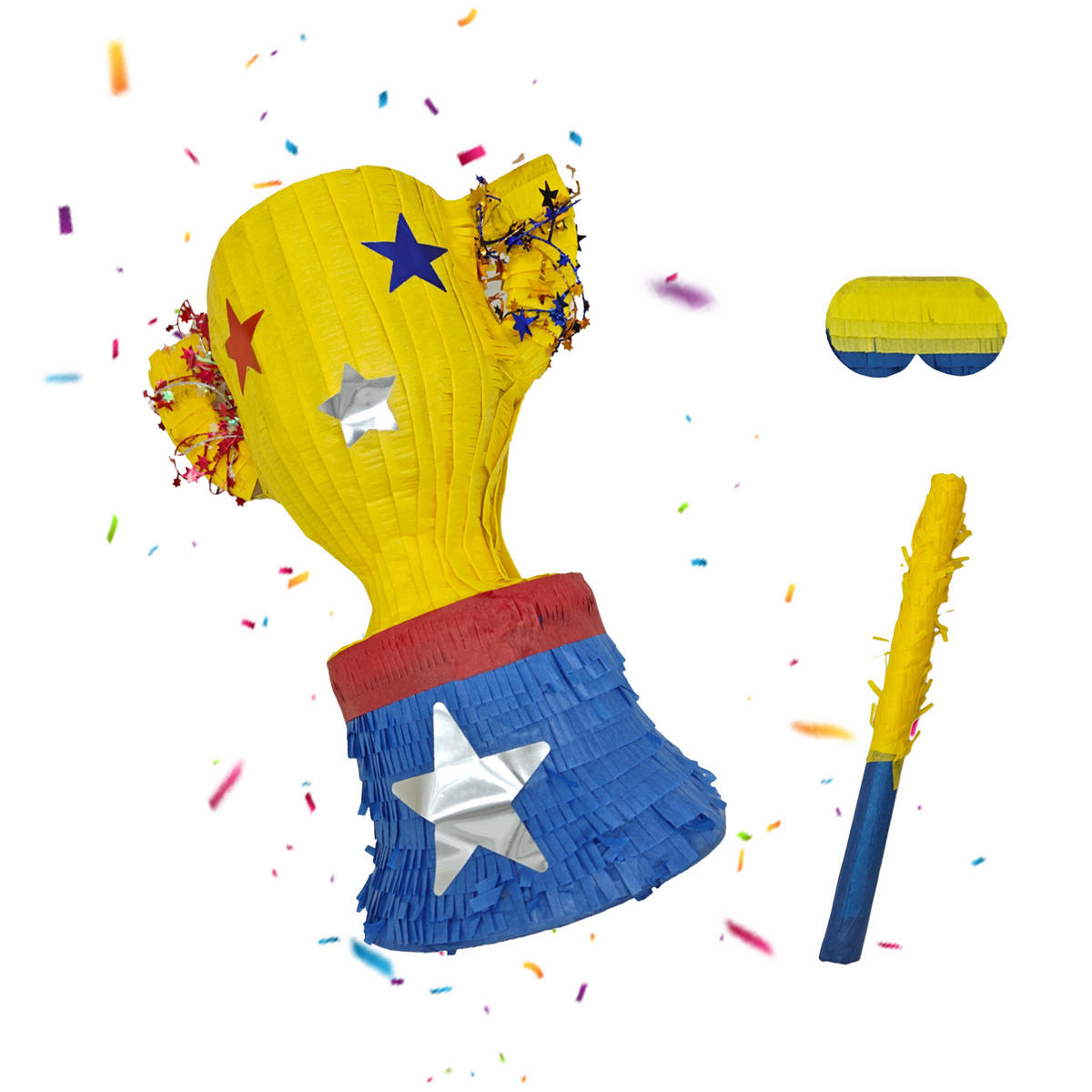 PINATA - Multicolor, Papier/Wellpappe (30.5/38/19cm) - Relaxdays