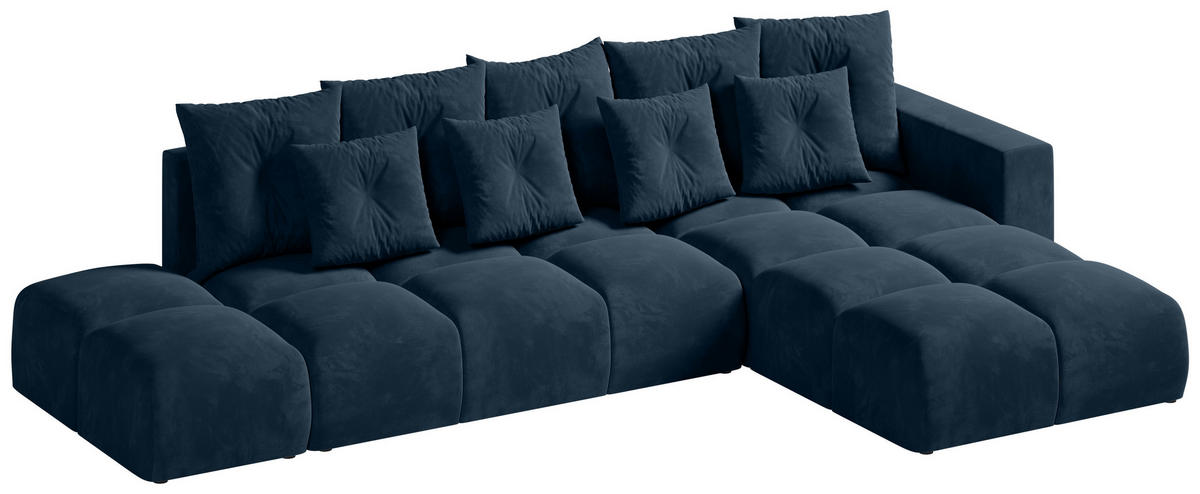 ECKSOFA mit Schlaffunktion RAMIRO Blau - Blau, Textil (325/185cm)