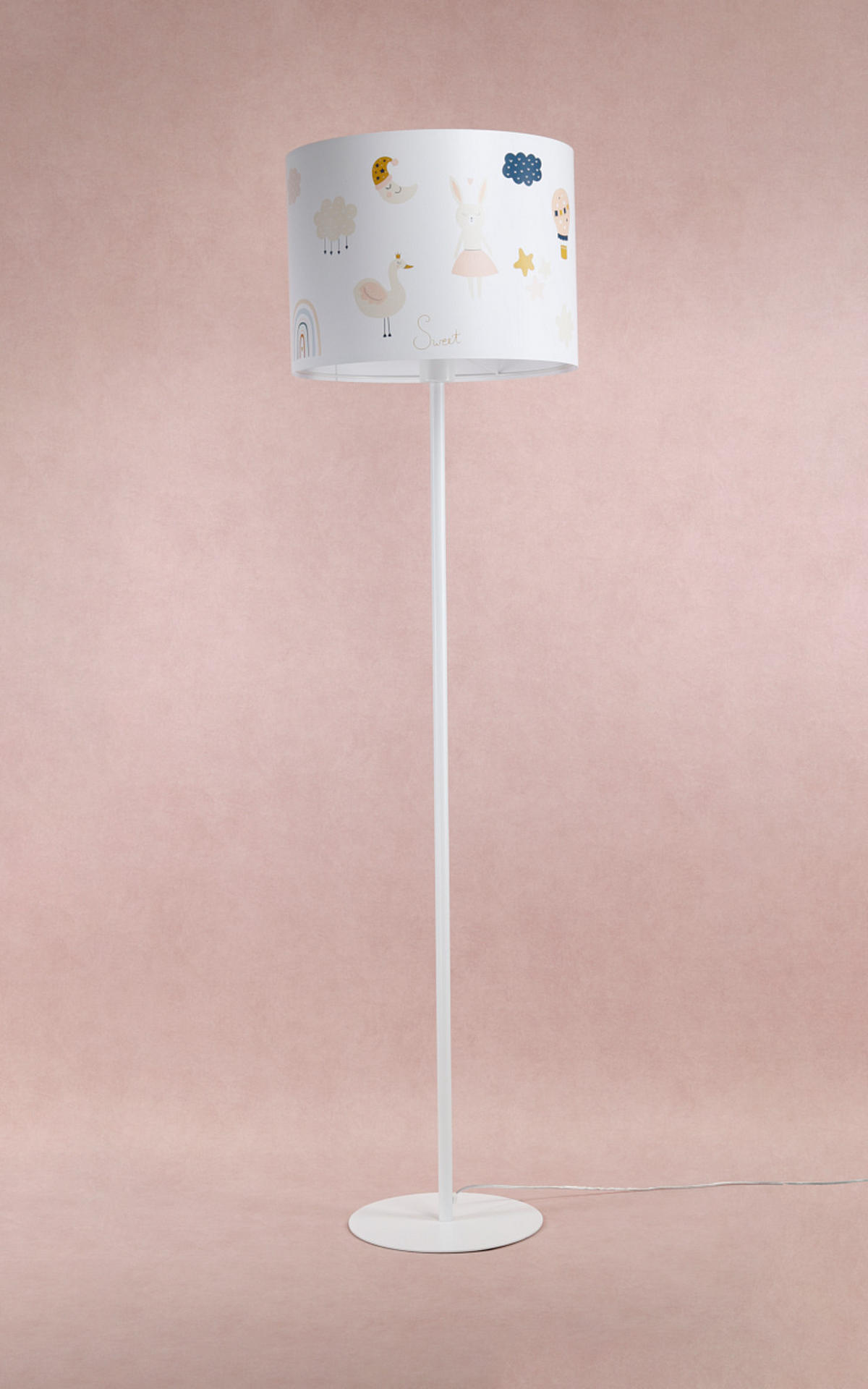 STEHLAMPE Bunt 40/30 cm - Multicolor/Weiß, Kunststoff (30/3.8/30cm) - ONZENO