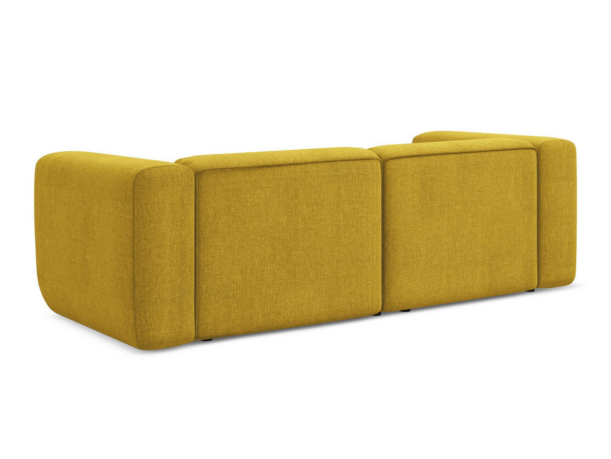 3-SITZER SOFA Chenille Stoff Gelb - Currygelb/Gelb, Kunststoff/Textil (228/70/89cm) - Makamii