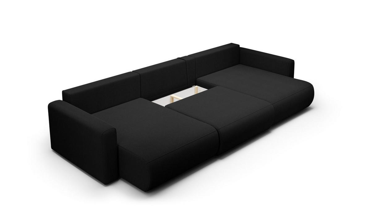 WOHNLANDSCHAFT Chaira Mit Schlaffunktion - Schwarz, Holzwerkstoff/Textil (340/85/149cm) - Fun Möbel