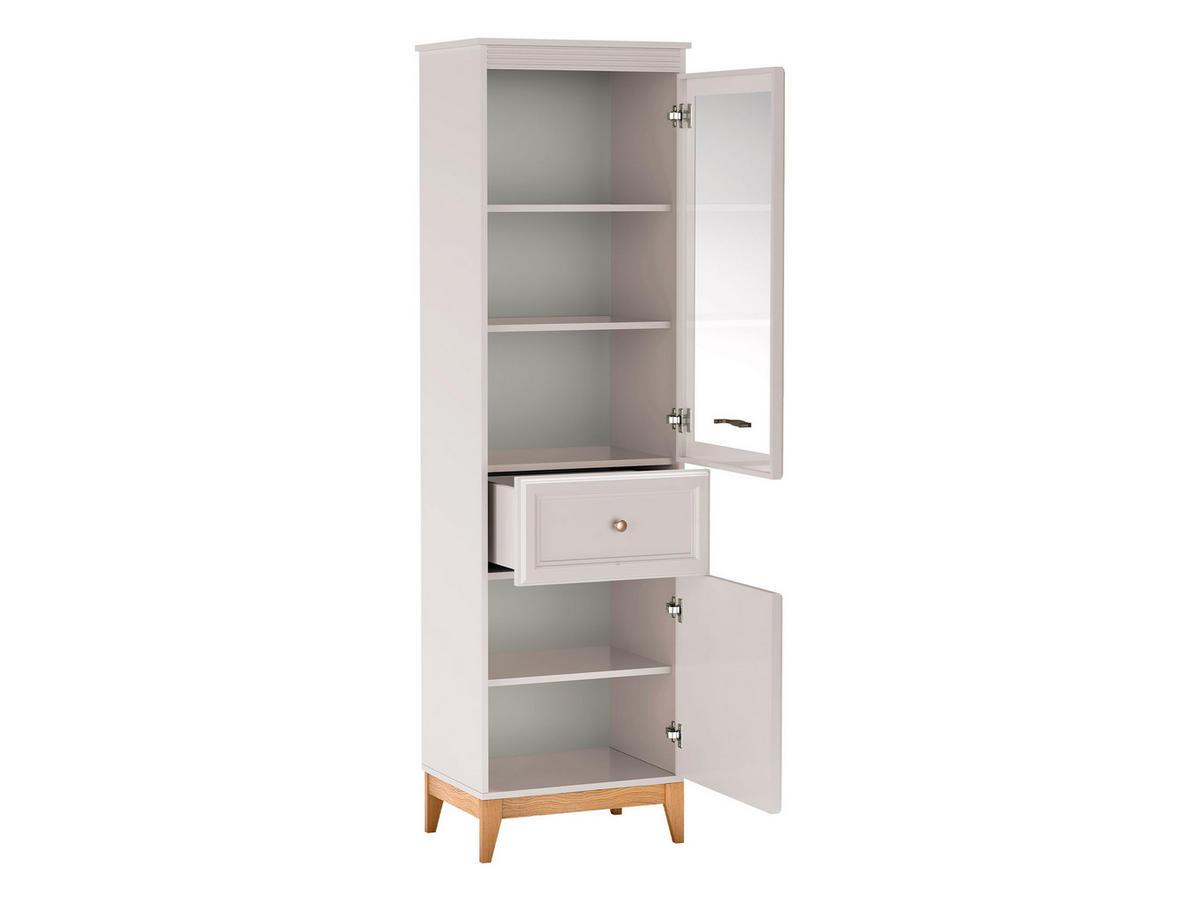 VITRINE Windsor W-06 - Kaschmir/Eichefarben, Holz/Holzwerkstoff (55/193/41cm) - MIRJAN24