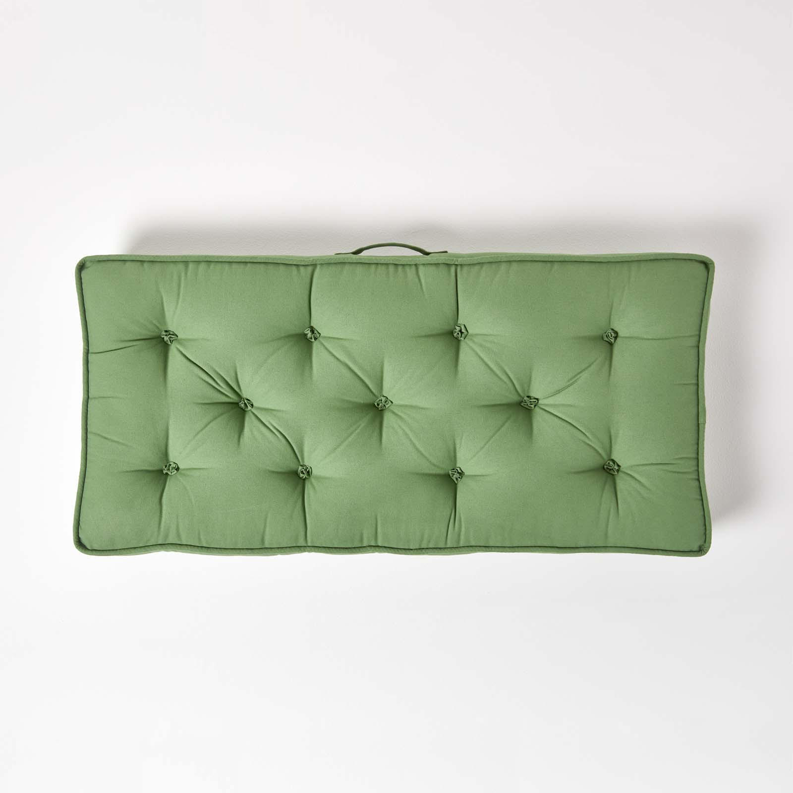 SITZAUFLAGE für Zweisitzer-Sofa 100 x 48 cm – dickes Sitzkissen grün - Grün, Textil (48/100/10cm) - Homescapes