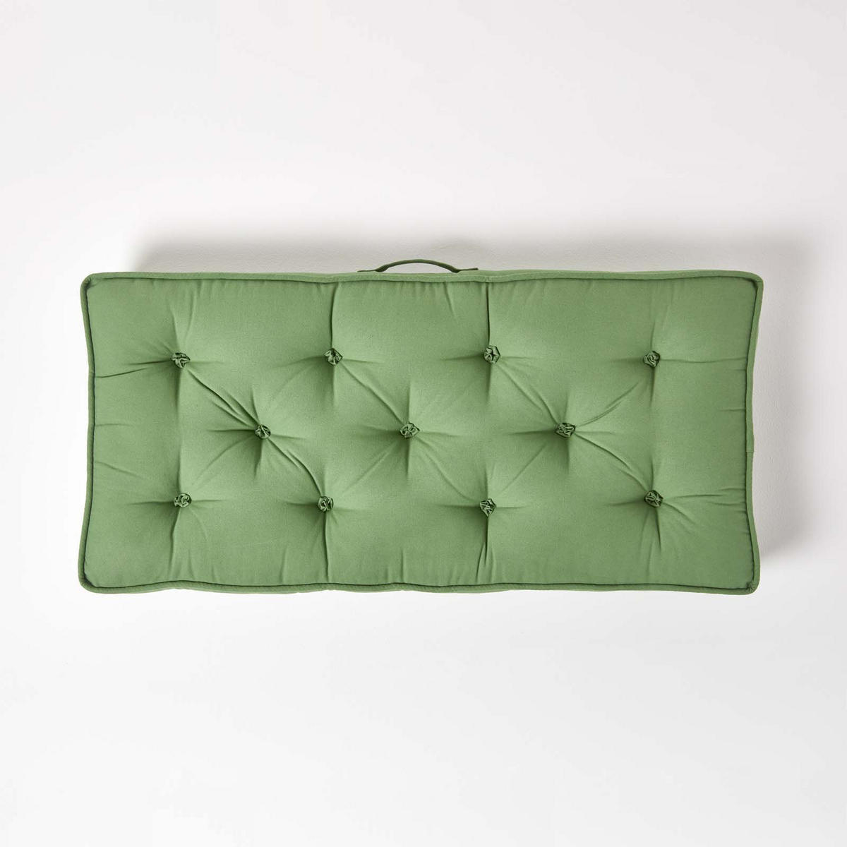 SITZAUFLAGE für Zweisitzer-Sofa 100 x 48 cm – dickes Sitzkissen grün - Grün, Textil (48/100/10cm) - Homescapes