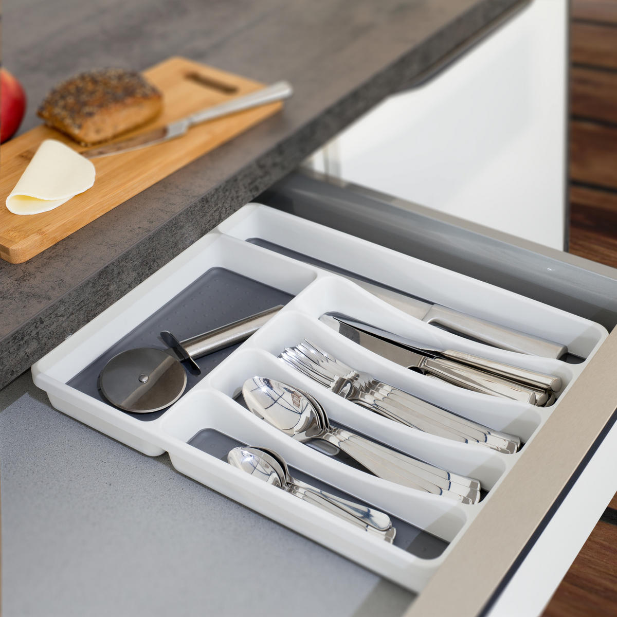 BESTECKKASTEN - Multicolor, Kunststoff (32.5/5/40.5cm) - Relaxdays