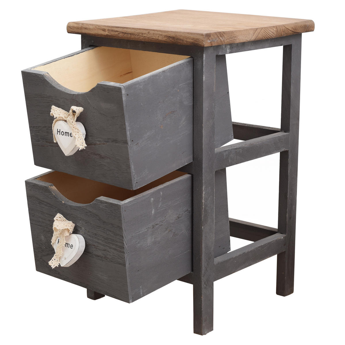 NACHTTISCH Grau 25/25/41 cm - Grau, Holz (25/41/25cm) - Mobili Rebecca