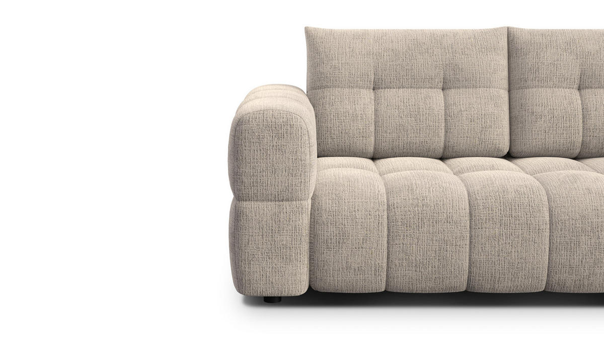 SOFA CLOUDI 2,5-Sitzer, beige - Beige/Schwarz, Holz/Textil (211/89/104cm) - Courtois Laville