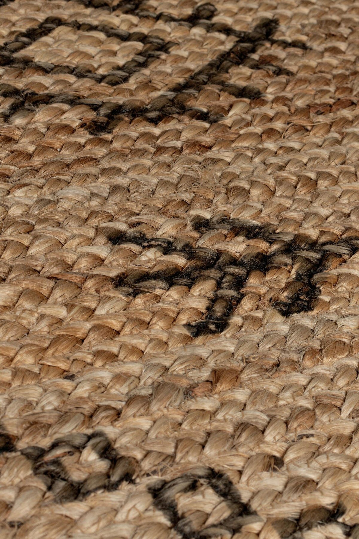 TEPPICH Jute Geometrisch-Design, öko NEATH PAUL, Braun-Schwarz 120x170 cm - Braun, Naturmaterialien (120/170cm) - KADIMA DESIGN