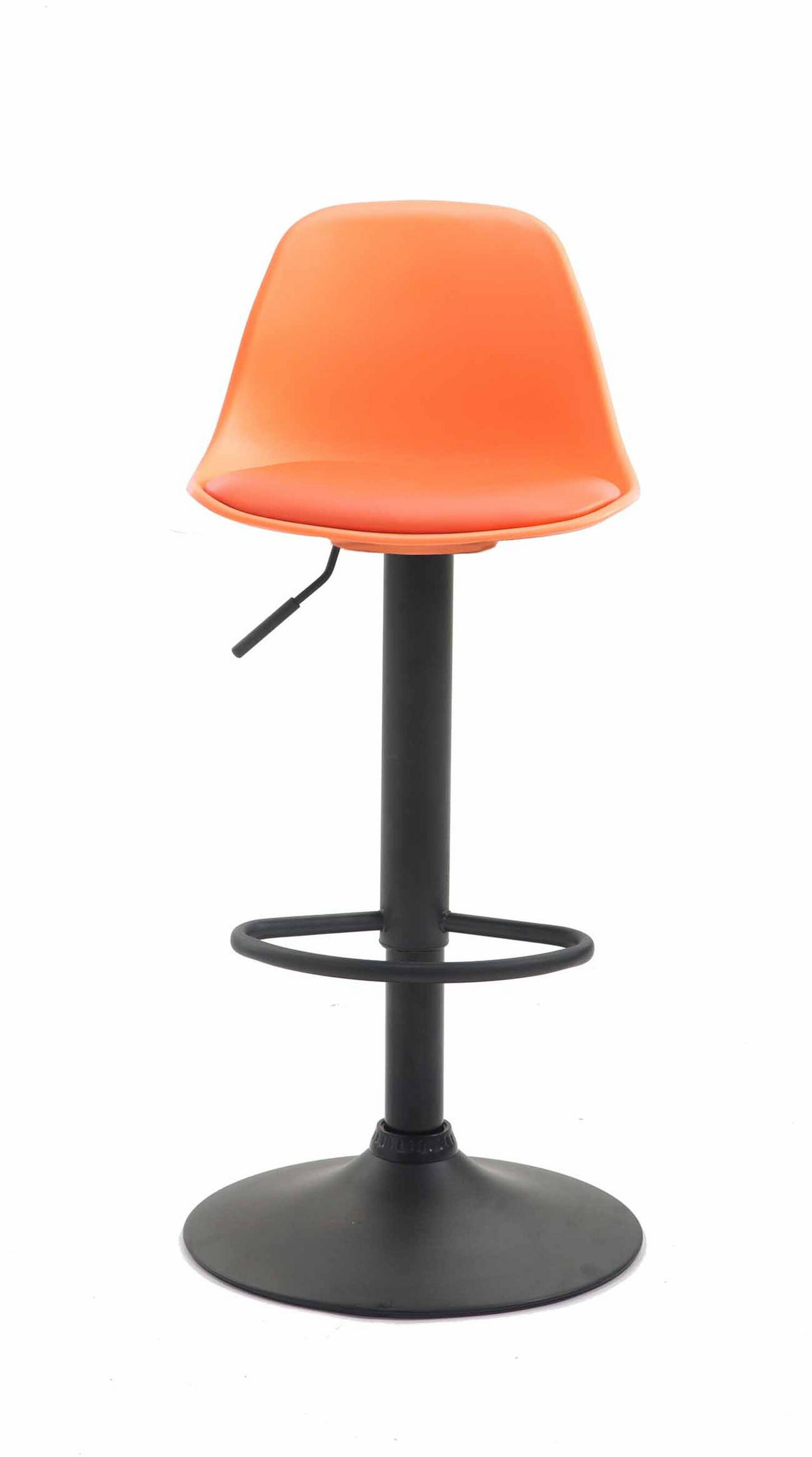 BARHOCKER Kilian, Gestell schwarz, Kunstleder Orange - Schwarz/Orange, Kunststoff/Textil (39/100/43cm) - TPFLiving