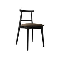 WOHNZIMMER STUHL KT71, Holzfarbe: Schwarz - Schwarz/Braun, Holz/Textil (48/75/54cm) - MIRJAN24