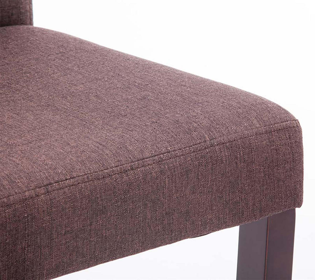 STUHL 4er Set Stoff braun - Braun/Cappuccino, Holz/Textil (41/91/47cm) - CLP