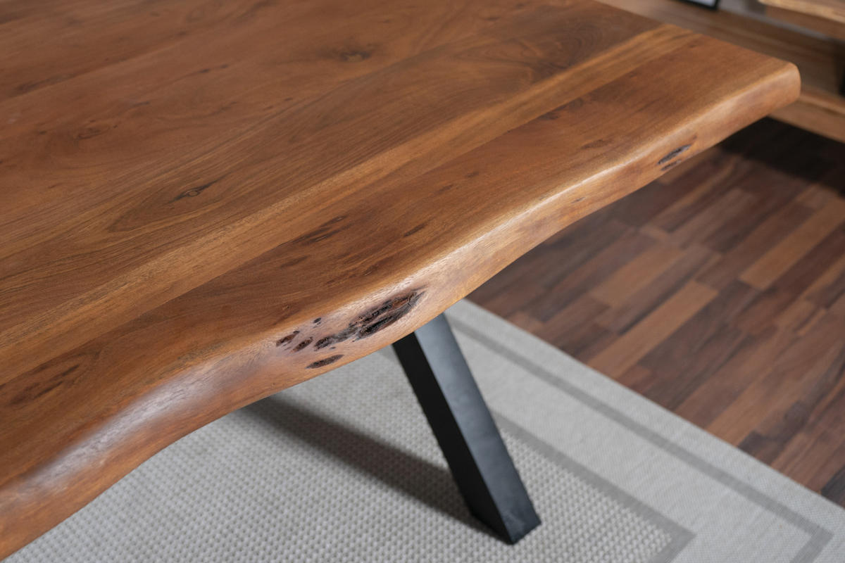 ESSTISCH CALI - Schwarz/Braun, Holz/Metall (100/200/77cm) - SAM
